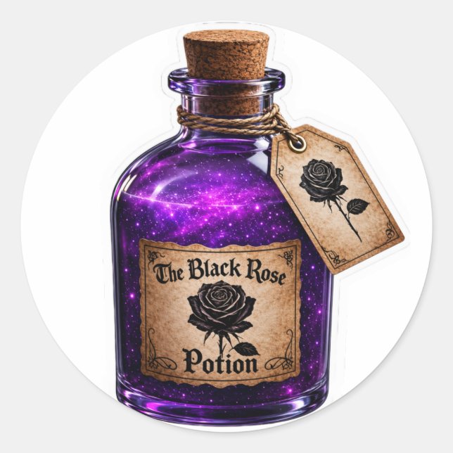 Potion de Rose Noire Autocollant de Bouteille de S (Devant)