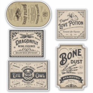 Potion de sorcière vintage Étiquette Décoration Ha