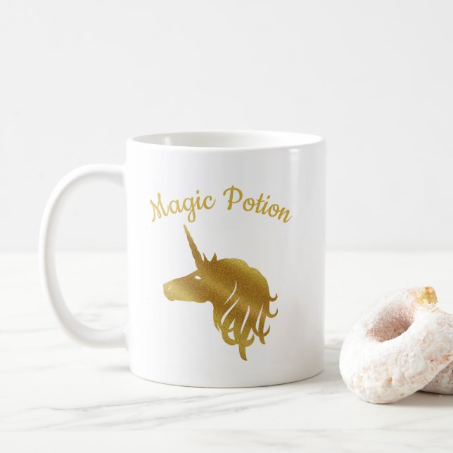 Potion magique Unicorne or Mug (Avec donut)