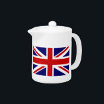Pots britanniques faits sur commande de thé de<br><div class="desc">Pots britanniques faits sur commande de thé de drapeau d'UNION JACK.
Conception anglaise de fierté. Personnalisez avec la citation nommée ou drôle.
Le Royaume-Uni BRITANNIQUE gigaoctet Grande-Bretagne Angleterre.</div>