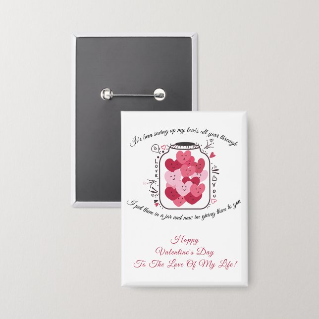 Pots d'amour Badge de la Saint-Valentin (Recto/Verso)