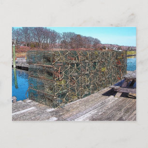 Pots de homard, port de York, Maine - carte