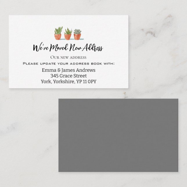 Pots de jardin plante Déplacement Faire-part Inser (Devant / Derrière)