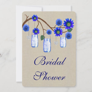 Pots en jute rustique bleu Invitation de Fête de M