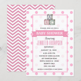 Pots et Baby shower Chevron Invitation