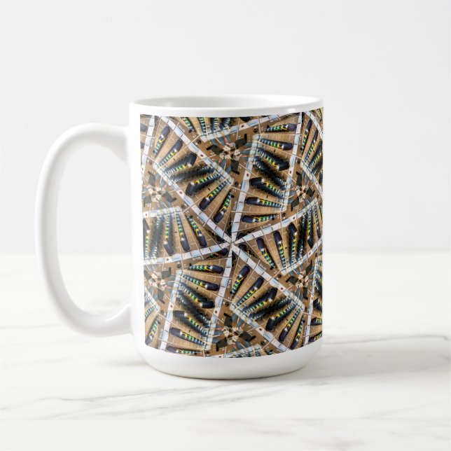 Pots et points de l'ingénieur du son 15 oz de Mug (Gauche)