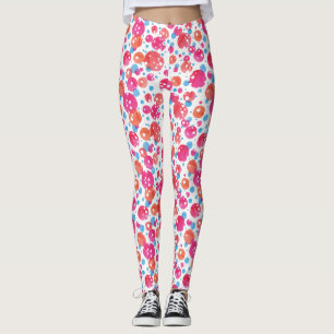 Pots rose, orange et bleu - Leggings