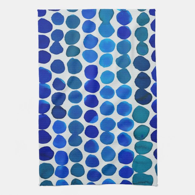 Pots serviette de cuisine en bleu (Vertical)