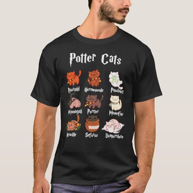 Potter Cats Harry Pawter T-shirt classique (Devant)