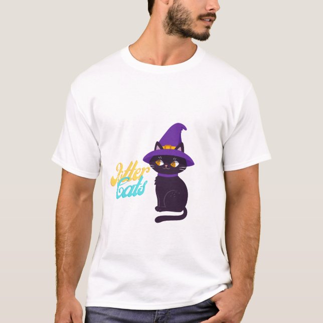 Potter Cats - Magique Black Cat T-Shirt (Devant)