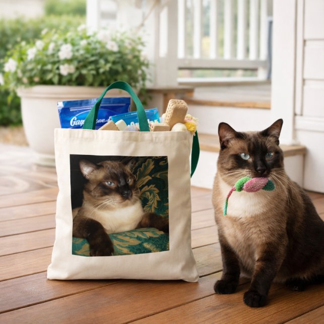 Poty Face Sac de chat Siamese (Siamese cat lovers tote bag, a thoughtful gift idea )