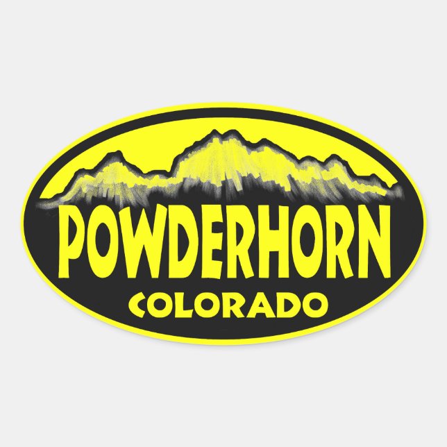 Pouderhorn Colorado stickers ovale jaune (Devant)