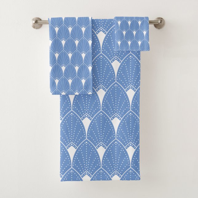 Poudre bleu et blanc Art Déco motif 2 (En situation)