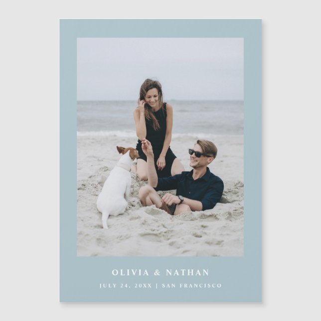 Poudre Bleu Texte et photo Magnétique Enregistrer  (Devant)