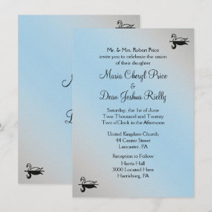 Poudre de cygne bleu mariage invitations