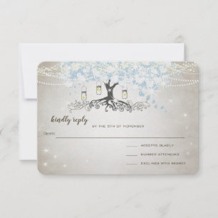 Poudre légère Bleu Carrosserie Mariage Arbre RSVP