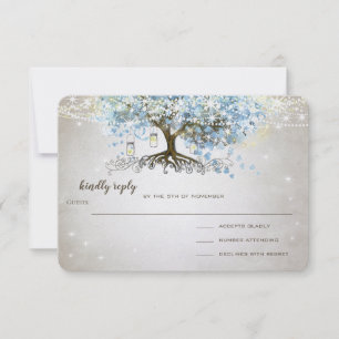 Poudre légère Bleu Carrosserie Mariage Arbre RSVP