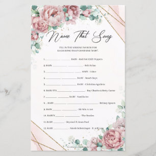 Poudre rustique rose roses or cadre Nom That Song