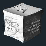 Pouf Élégant 75e anniversaire de Mariage de diamant<br><div class="desc">Célébrez le 75e anniversaire du mariage de diamant avec ce pouf élégant! Des lettres élégantes en noir et blanc, des confettis en diamant stylisés, des arrière - plans en alternance blanc, noir et gris apportent une touche mémorable à cette occasion spéciale et à cette étape extraordinaire. Customisez avec les noms...</div>