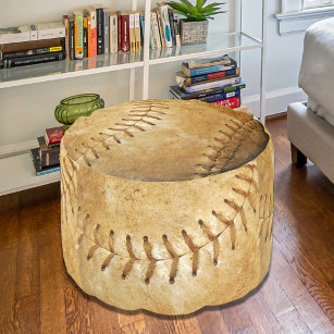 Pouf Vintage Off White Baseball couture blanche