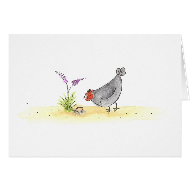 Poule avec l'oeuf et la fleur (Devant Horizontal)