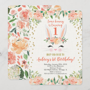 Poule de Pâques invitation d'anniversaire pêches e