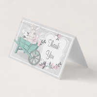 poule de printemps gris brun floral plié merci