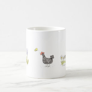 Poule de roche et tasse barrées de classique de