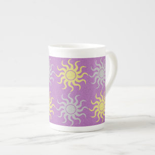 Poule et jaune soleil motif os chine mug