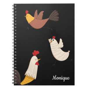 poule folle ferme moderne carnet monogramme