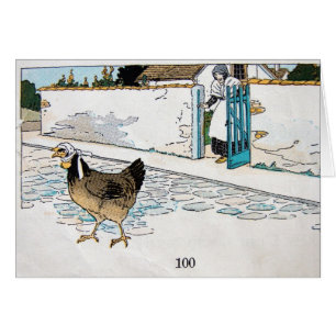 Poule vintage avec une écharpe