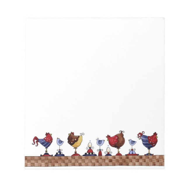 Poules dans une ligne - Bloc-notes (Devant)