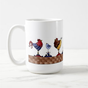 Poules dans une rangée - tasse