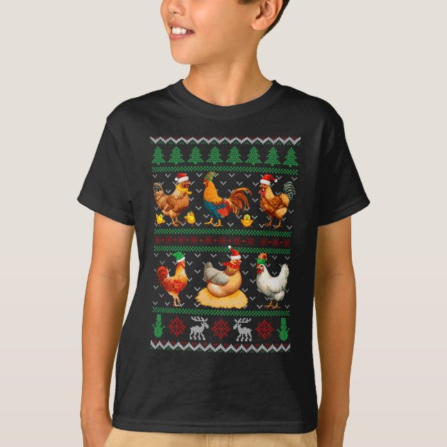 Poules Drôles Sweat de Noël Moche Xmas Garçons Gi (Devant)