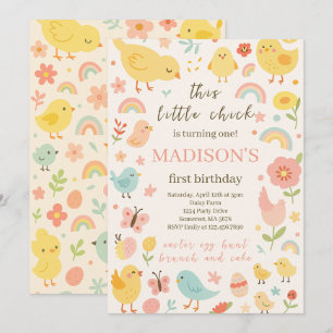 Poulet 1er anniversaire Invitation de fête