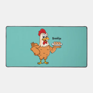 Poulet avec oeufs sur plaque de dessin animé