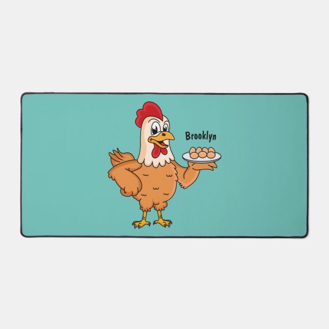 Poulet avec oeufs sur plaque de dessin animé (Recto)