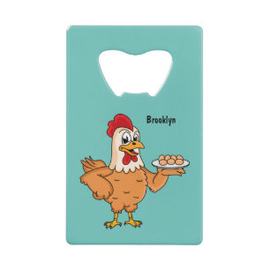 Poulet avec oeufs sur plaque de dessin animé