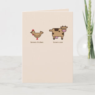 poulet Brown, carte de voeux d'anniversaire de vac