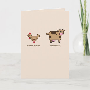 poulet Brown, vache brune Carte de voeux Valentine