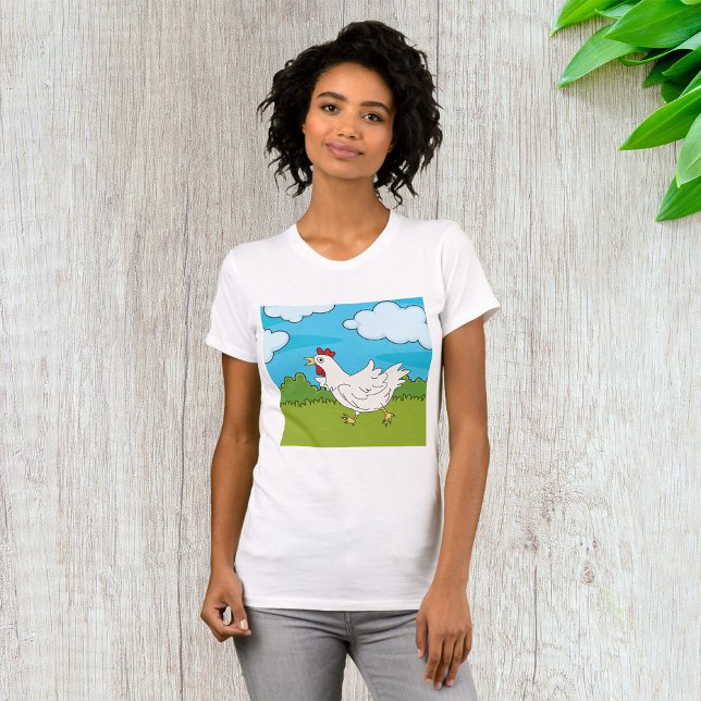Poulet Courant Sur Le Terrain T-shirt Femme (Créateur téléchargé)