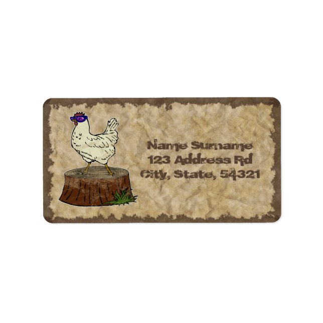 Poulet de hanche, étiquette de adresse (Devant)