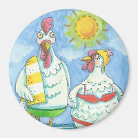 POULET DE LA MER, MAGNET DE DESSIN AMUSANT