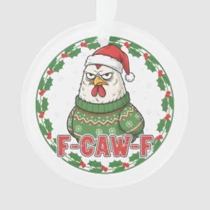 Poulet drôle et bizarre F-CAW-F décoration de Noël