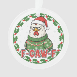 Poulet drôle et bizarre F-CAW-F décoration de Noël