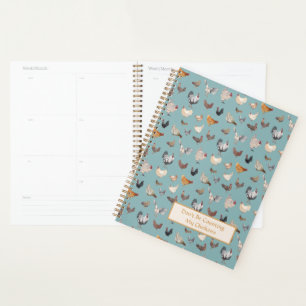 Poulet Happy motif gris ardoise