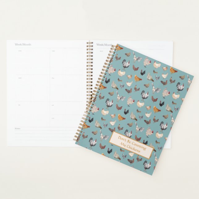 Poulet Happy motif gris ardoise (Devant avec enveloppe)