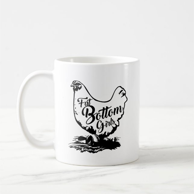 Poulet Hen Gras Oeuf Fond Cafe Mug (Gauche)