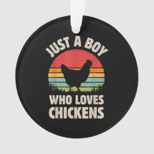 Poulet Juste Un Garçon Qui Aime Rétro Animal De Fe