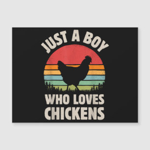 Poulet Juste Un Garçon Qui Aime Rétro Animal De Fe